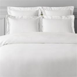100% cotton 300TC plain sateen white hotel linen set