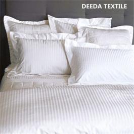 Hotel bedding set 100% cotton 330 thread count sateen stripe 1cm  