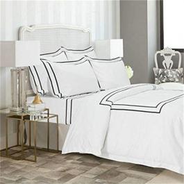 Satin piping cotton 400 thread count hotel bedding sets