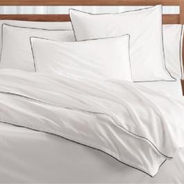 Satin piping cotton 300 thread count hotel bed linen set