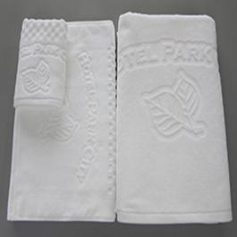 towels for hotel 100% cotton plain white terry embossed logo