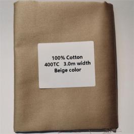 100% cotton 400TC plain sateen fabric beige color