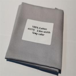 100% long staple cotton 400TC plain sateen fabric grey color