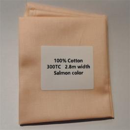Pure cotton 300TC sateen plain salmon color fabric