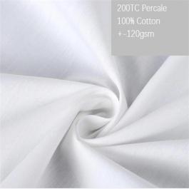 100% cotton 200 thread count plain percale bleached white fabric