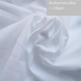 Brushed white microfiber bedding fabric