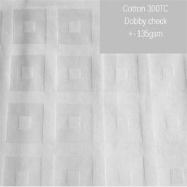 100% cotton 300TC dobby check hotel duvet cover fabric