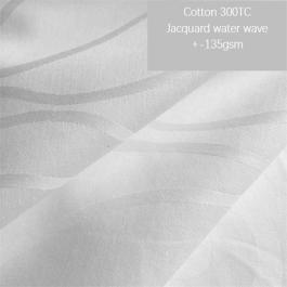 100% cotton jacquard water wave 300TC hotel bedding fabric