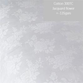 cotton 300TC jacquard flower snow white hotel textile fabric