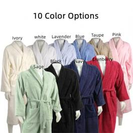 100% cotton terry plain solid color bathrobes